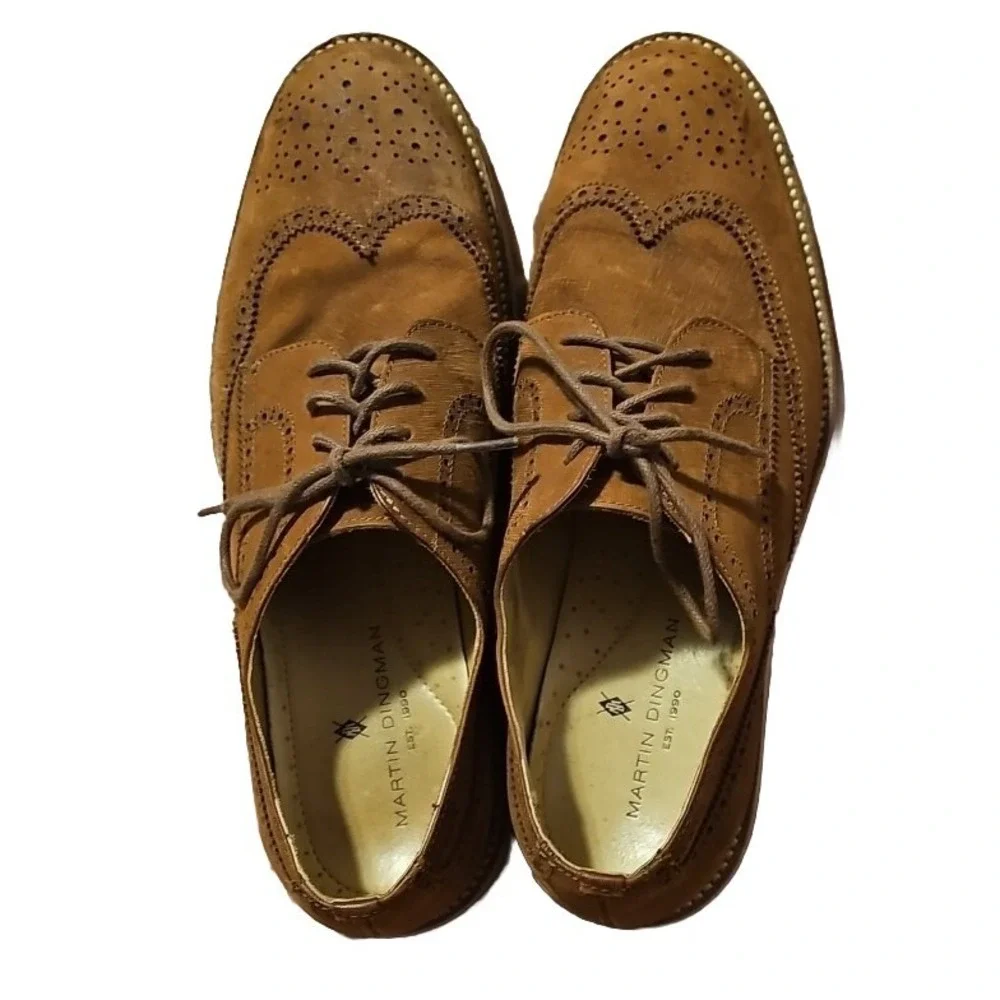 Martin Dingman Suede Wingtip Oxford Shoes Clean! Men Sz 10 Ernest‎ Teacher M04